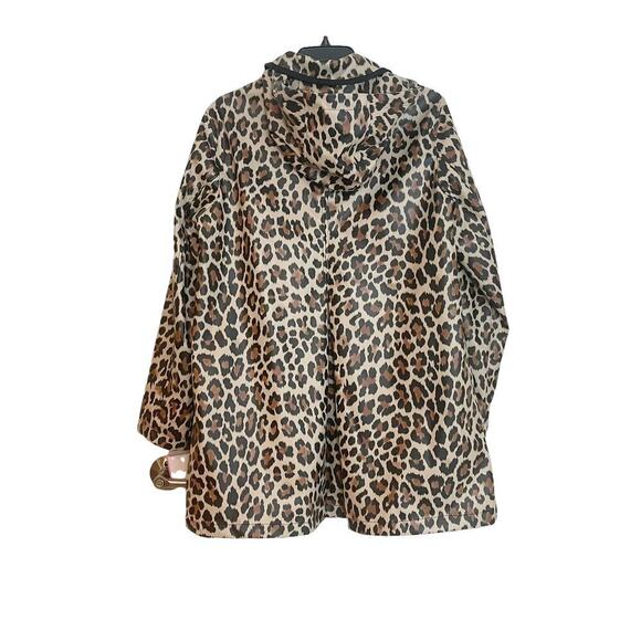 Kate Spade New York Leopard Matte Aline Raincoat Long Sleeve Brown Women's SZ S - Picture 4 of 12